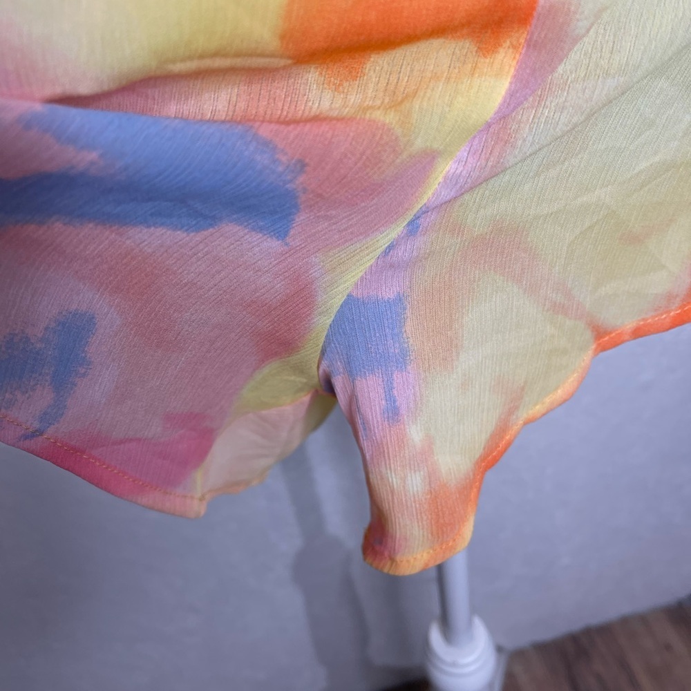 NWT Diane Von Furstenberg Sunset Pastel Tie-Dye 2 Piece Set Cami Shorts XXL - Picture 10 of 15